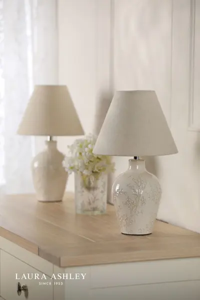 Pussywillow Twin Pack Cream Table Lamp C/W Shades