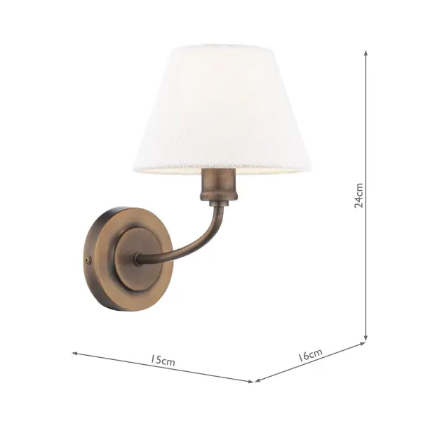 Denston Antique Bronze Wall Light C/W Shade