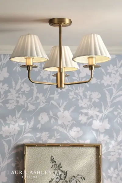 Mixbury 3 Light Semi Flush in Antique Brass