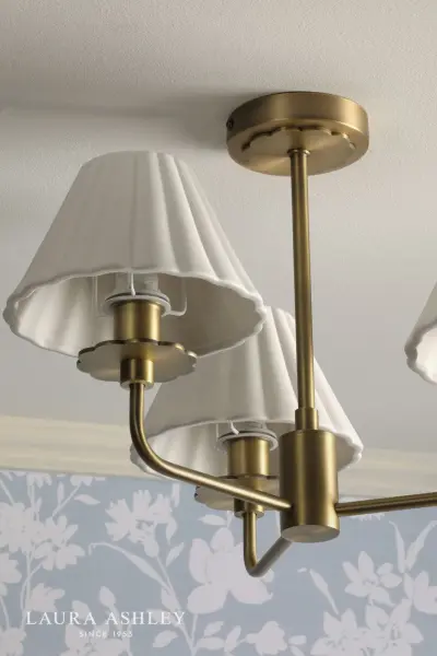 Mixbury 3 Light Semi Flush in Antique Brass
