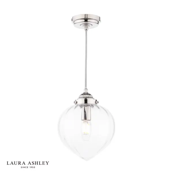 Whitham Polished Nickel & Glass Single Pendant