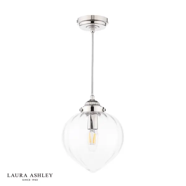 Whitham Polished Nickel & Glass Single Pendant