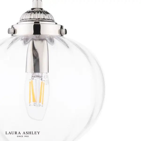Whitham Polished Nickel & Glass Single Pendant
