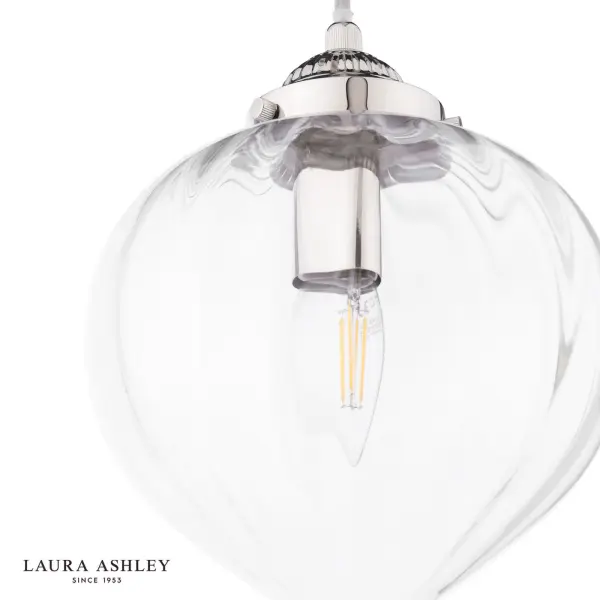 Whitham Polished Nickel & Glass Single Pendant