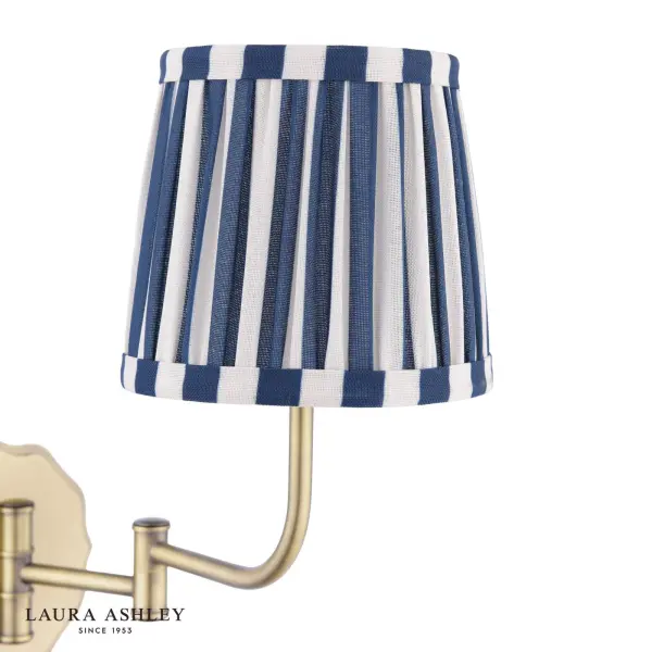 Denwick Antique Brass Wall Light C/W Blue Shade
