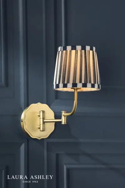 Denwick Antique Brass Wall Light C/W Blue Shade
