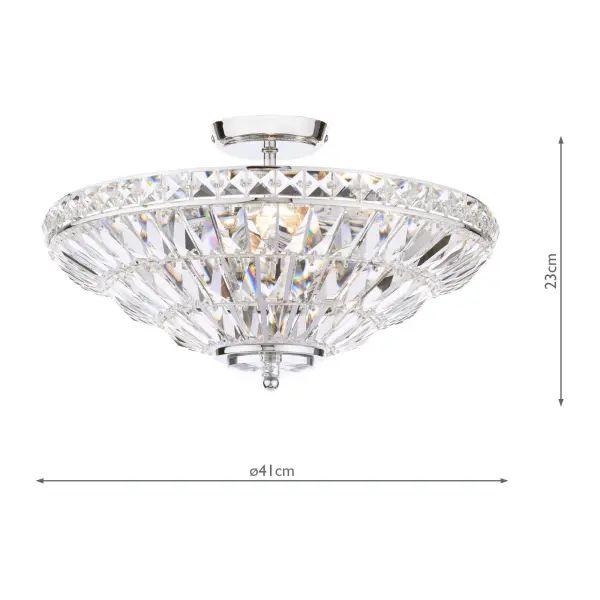 Vienna 3 Light Polished Chrome Semi Flush