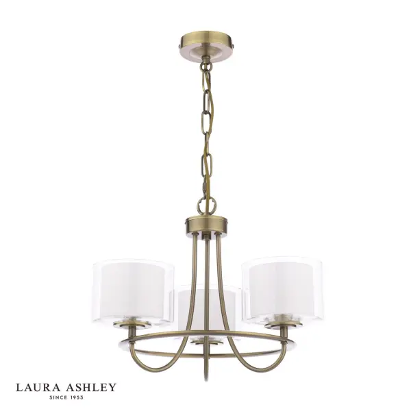 Southwell 3 Light Pendant in Antique Brass & Opal Glass