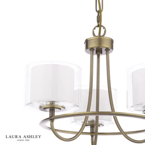 Southwell 3 Light Pendant in Antique Brass & Opal Glass