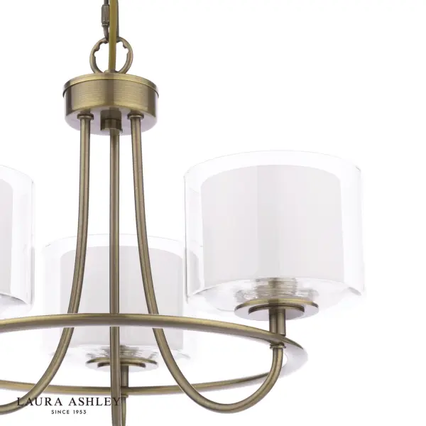 Southwell 3 Light Pendant in Antique Brass & Opal Glass