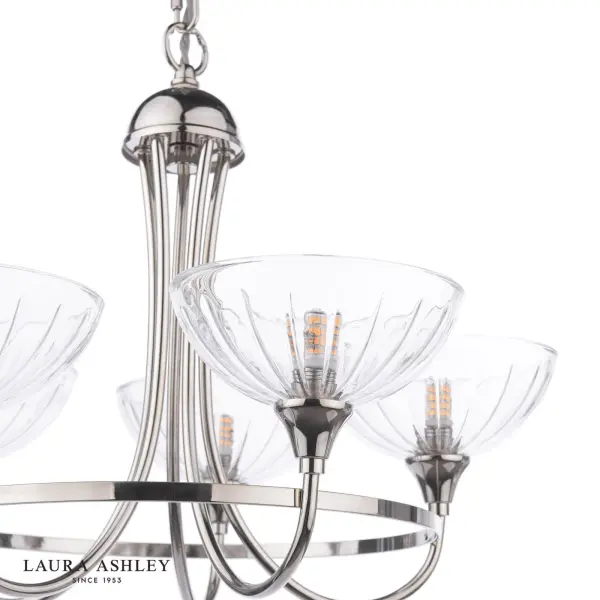 Wellham 5 Light Polished Nickel Pendant