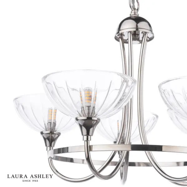 Wellham 5 Light Polished Nickel Pendant