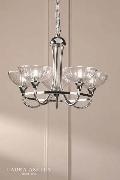 Wellham 5 Light Polished Nickel Pendant