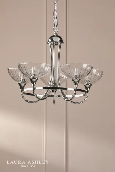 Wellham 5 Light Polished Nickel Pendant