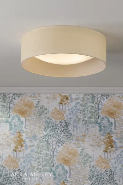 Buckenham 2 Light Flush Rattan Fitting with Diffuser