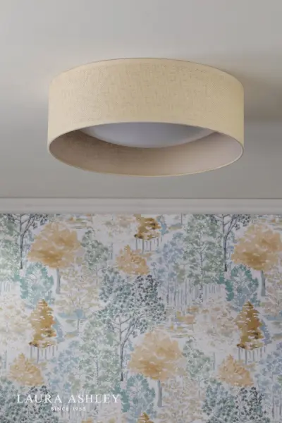 Buckenham 2 Light Flush Rattan Fitting with Diffuser