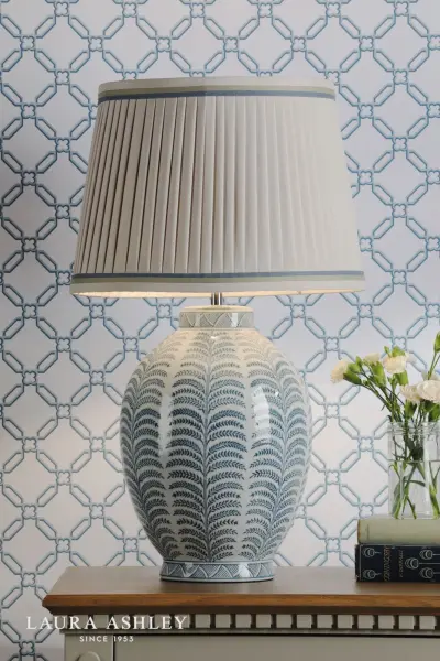 Stannard Blue Ceramic Table Lamp C/W Shade