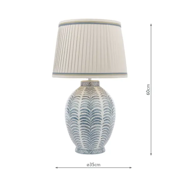 Stannard Blue Ceramic Table Lamp C/W Shade