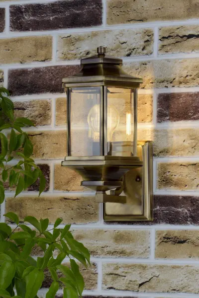 Ladbroke Lantern Antique Brass complete with Bevelled Glass
