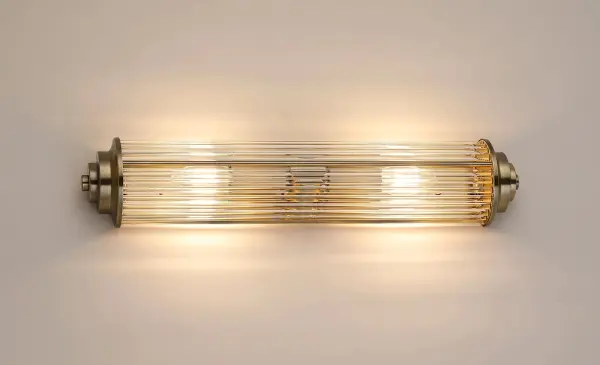 Appeal Large Flush Wall Light in Antique Brass IP44