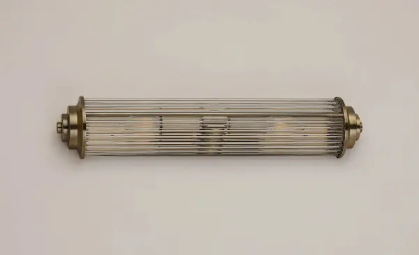 Appeal Large Flush Wall Light in Antique Brass IP44