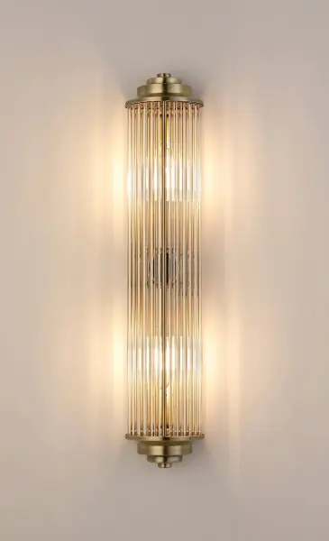Appeal Large Flush Wall Light in Antique Brass IP44