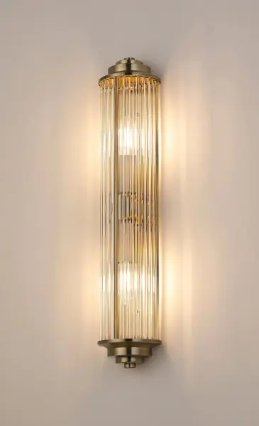 Appeal Large Flush Wall Light in Antique Brass IP44