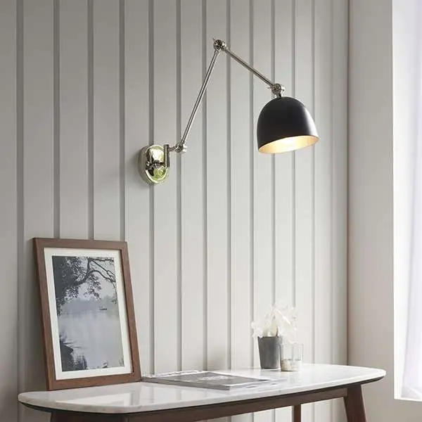Lehal Swing Wall Light in Polished Nickel Finish