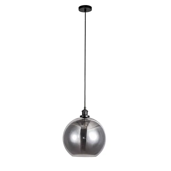 Lewis Medium Glass Ball Pendant Matt Black