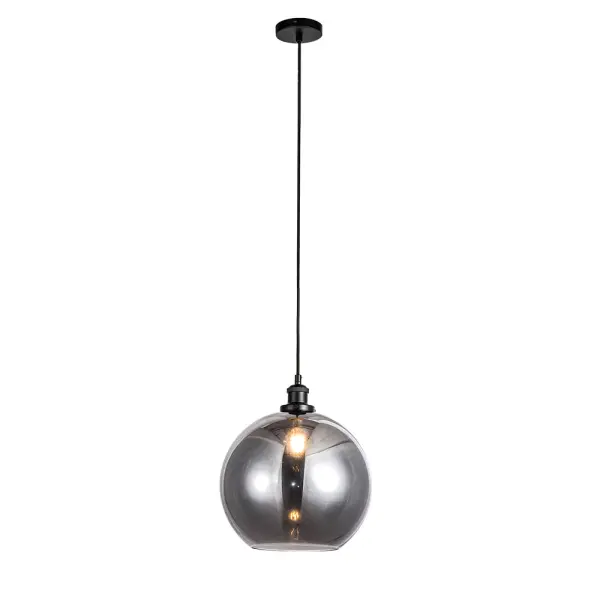 Lewis Medium Glass Ball Pendant Matt Black