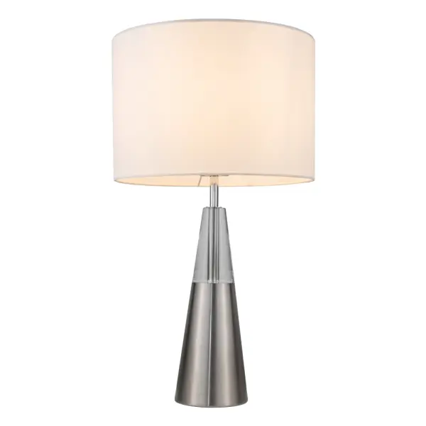 Lola Satin Chrome Table Lamp C/W Shade