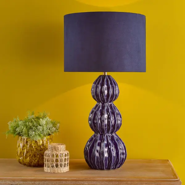 Lorelai Blue Table Lamp C/W Shade