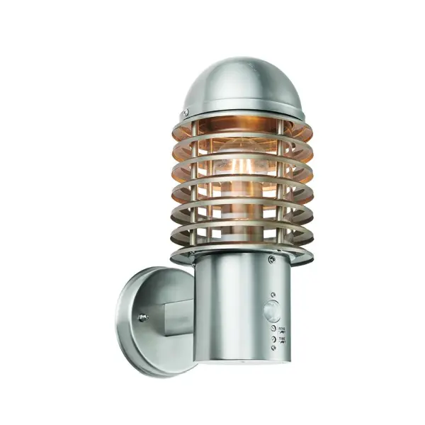 Louvre PIR Stainless Steel Wall Light IP44