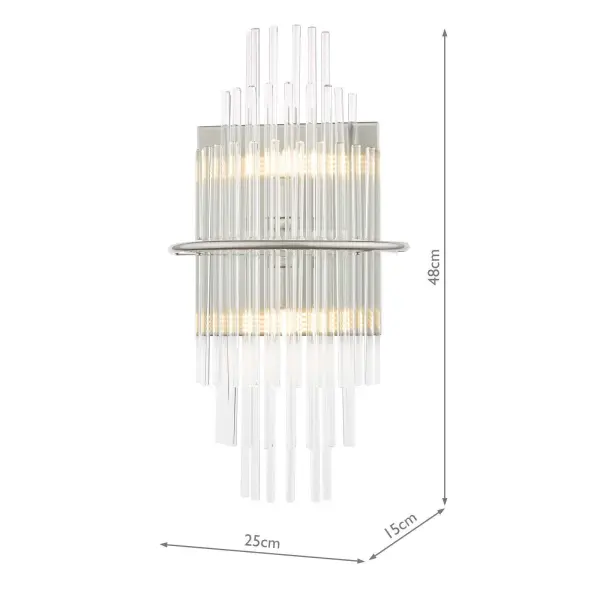 Lukas Wall Light in Polished Chrome & Glass