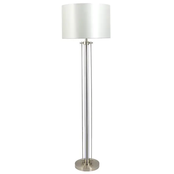 Malone Satin Chrome Floor Lamp C/W Shade