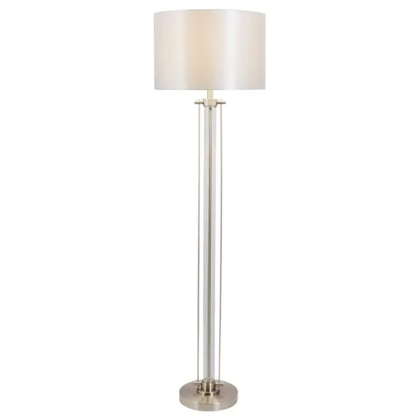 Malone Satin Chrome Floor Lamp C/W Shade