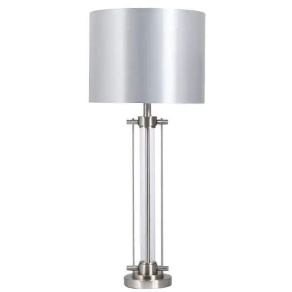 Malone Satin Chrome Table Lamp C/W Shade