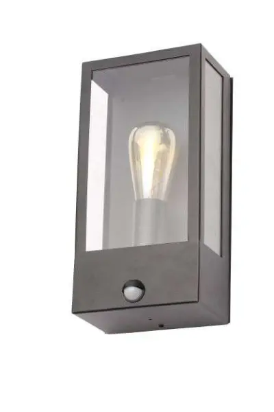 Minerva PIR Outdoor Lantern in Black