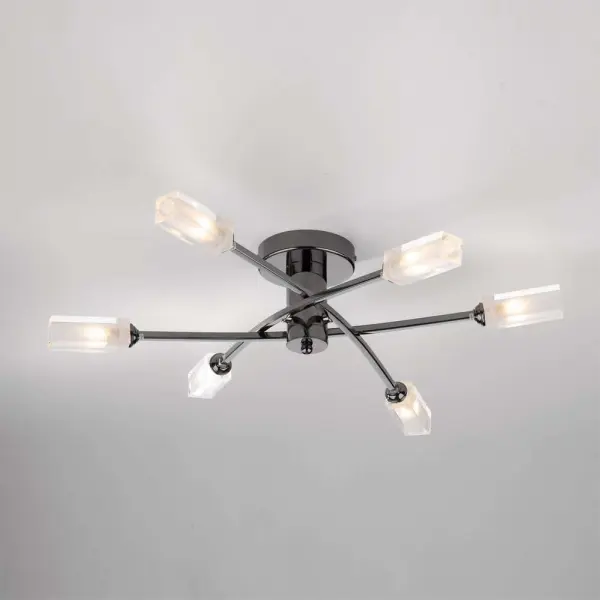 Morgan 6 Light Semi Flush Black Chrome