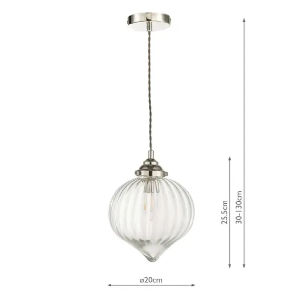 Mya Polished Nickel & Glass Pendant