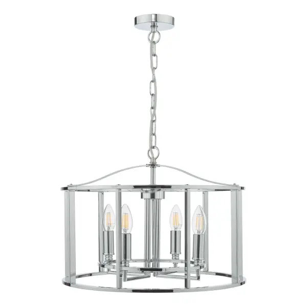 Myka 4 Light Polished Chrome Lantern
