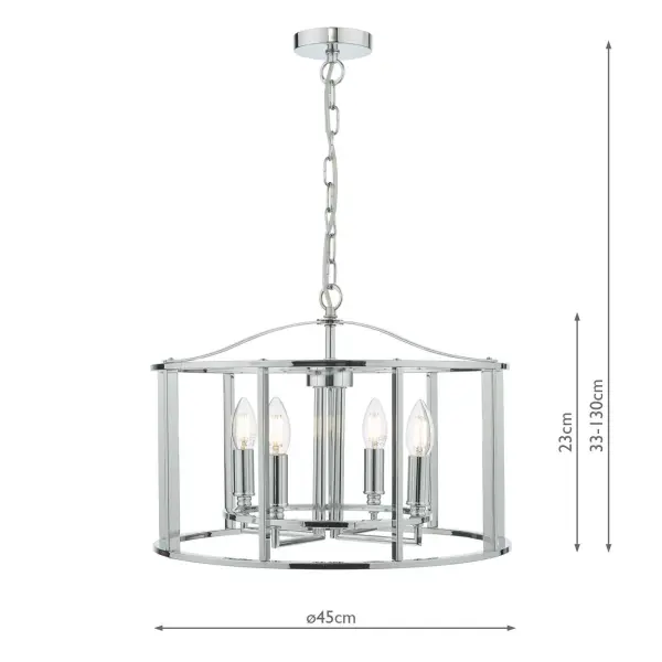 Myka 4 Light Polished Chrome Lantern