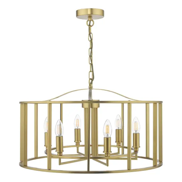 Myka 6 Light Brushed Brass Lantern