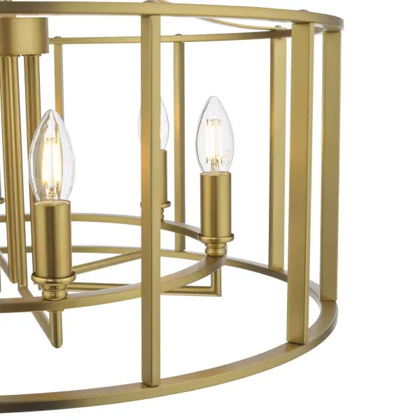 Myka 6 Light Brushed Brass Lantern