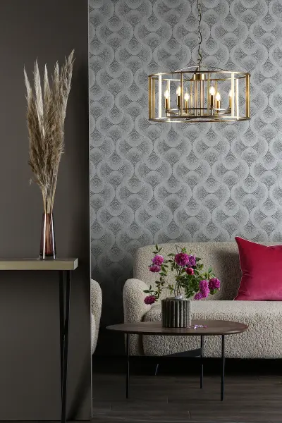 Myka 6 Light Brushed Brass Lantern