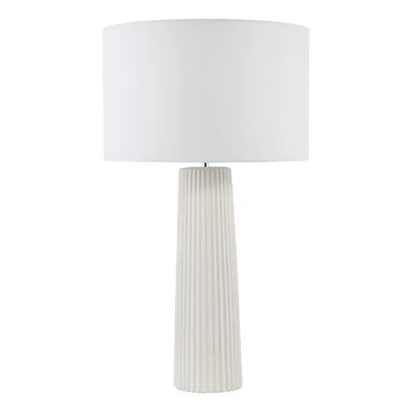 Myla White Ceramic Table Lamp C/W Shade