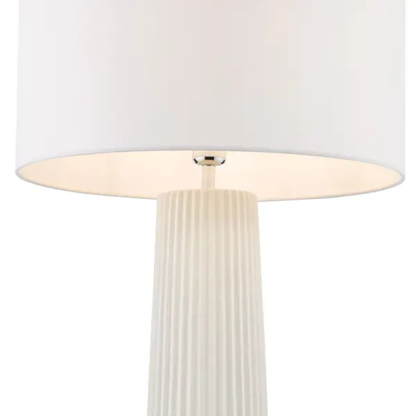 Myla White Ceramic Table Lamp C/W Shade