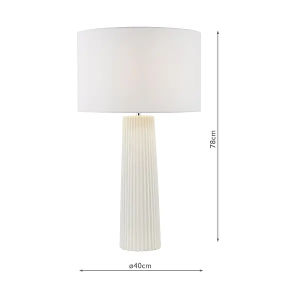 Myla White Ceramic Table Lamp C/W Shade