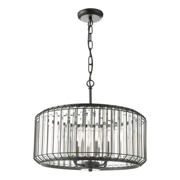 Naeva 4 Light Black Crystal Pendant