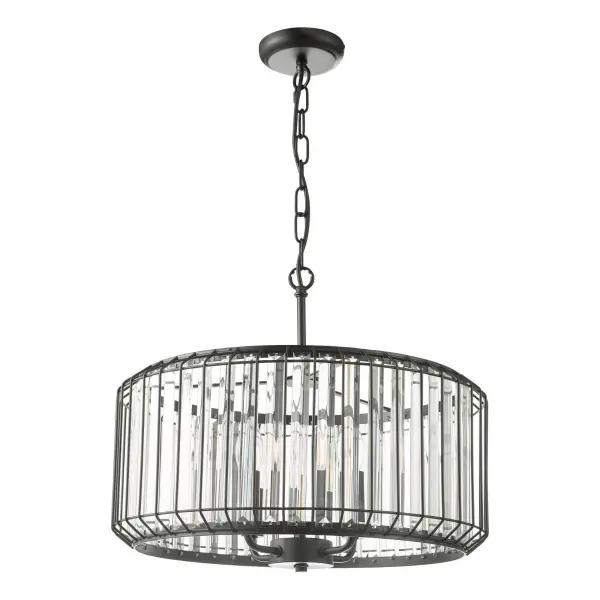 Naeva 4 Light Black Crystal Pendant
